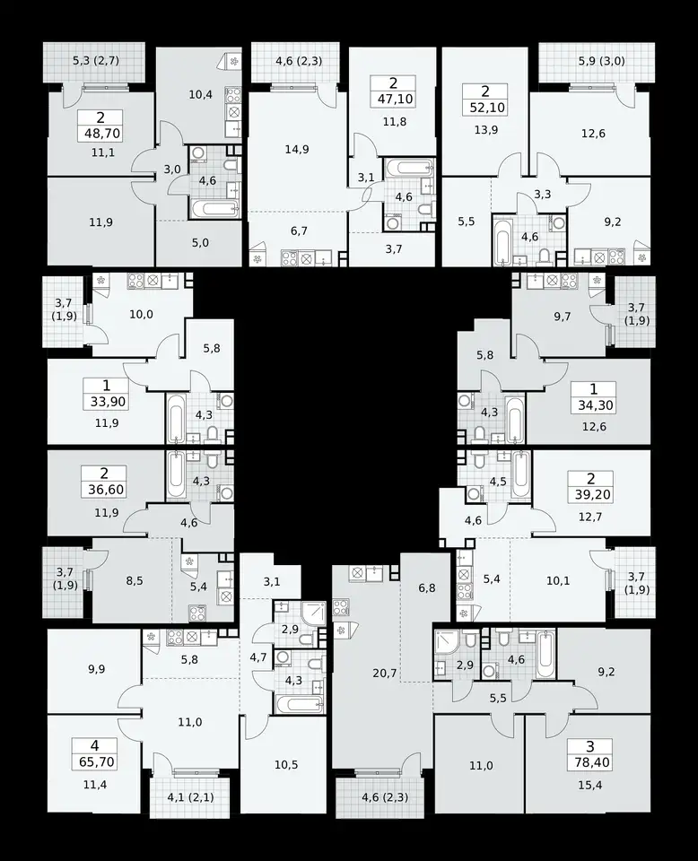 3-х комнатная квартира, 65,70 м², 3 эт., ЖК Бунинские Кварталы, фотография 1