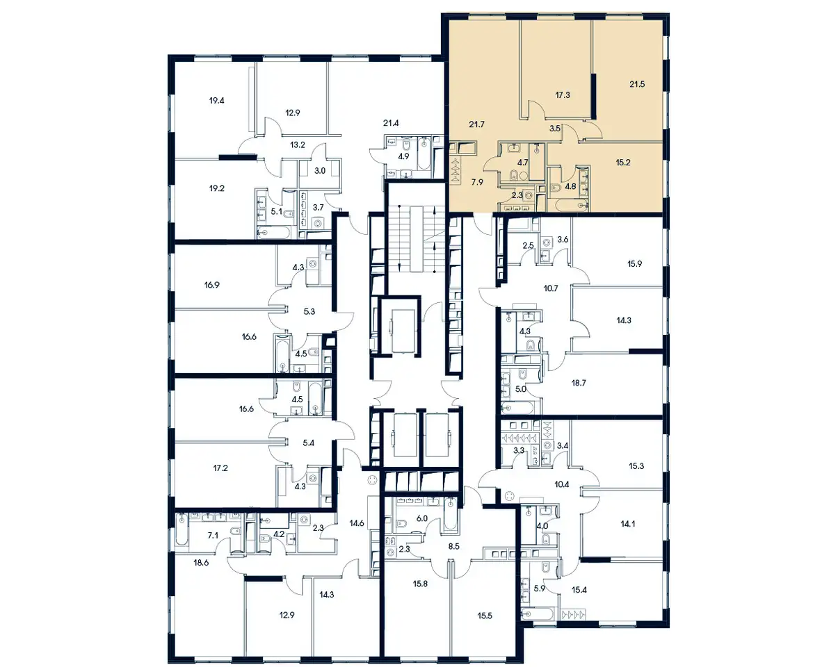 3-х комнатная квартира, 98,90 м², 4 эт., ЖК Интонация, фотография 2