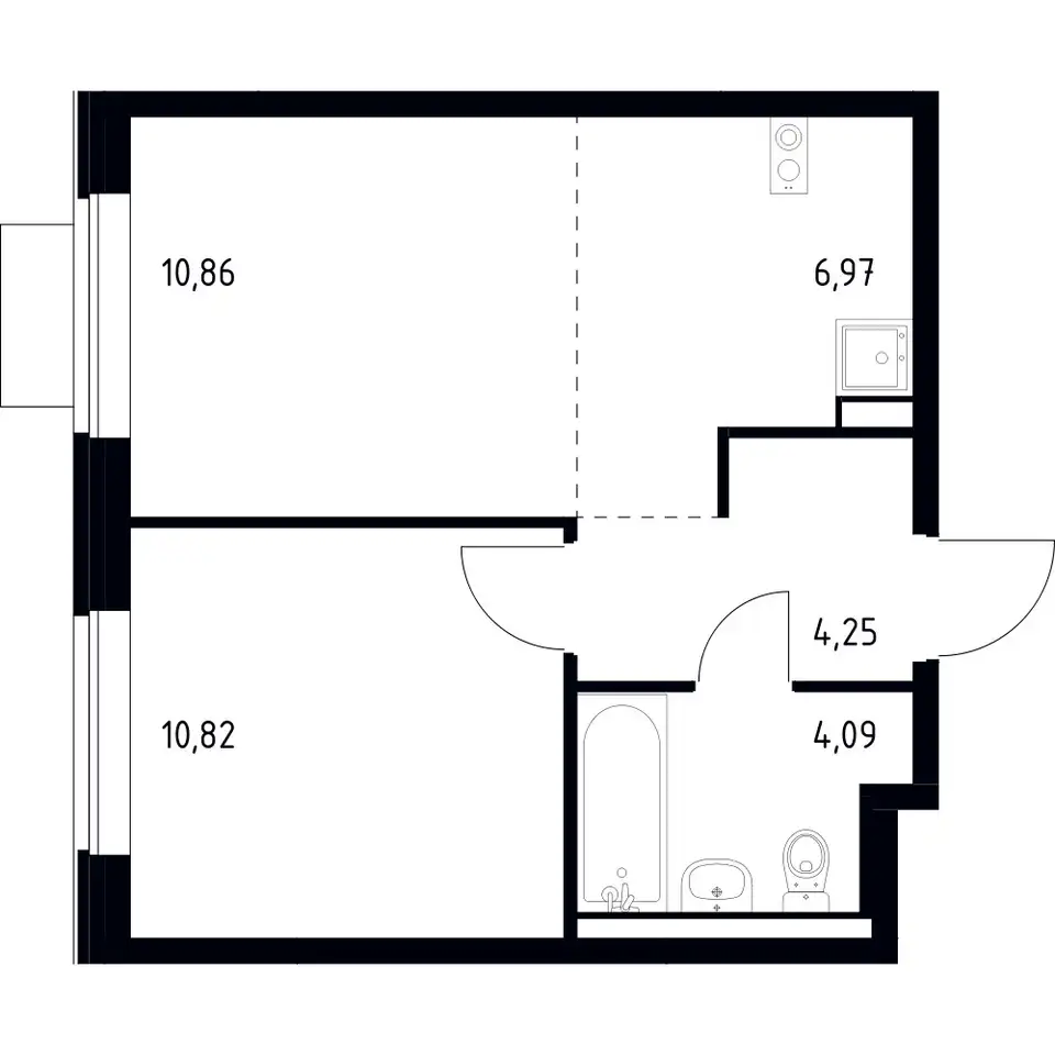 2-х комнатная квартира, 36,99 м², 10 эт., ЖК Новое Видное, фотография 1