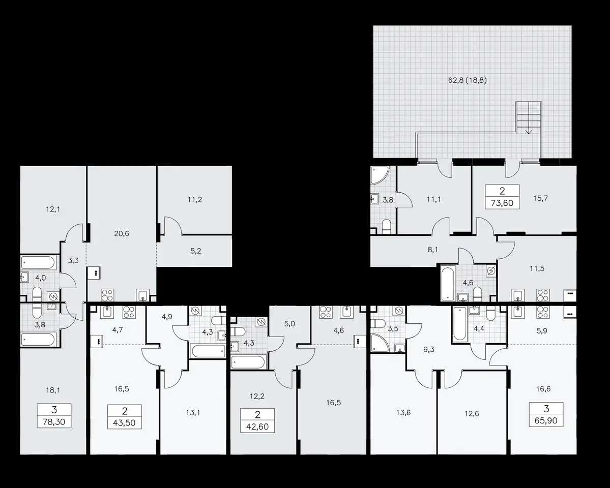2-х комнатная квартира, 74,20 м², 2 эт., ЖК Дзен кварталы, фотография 2
