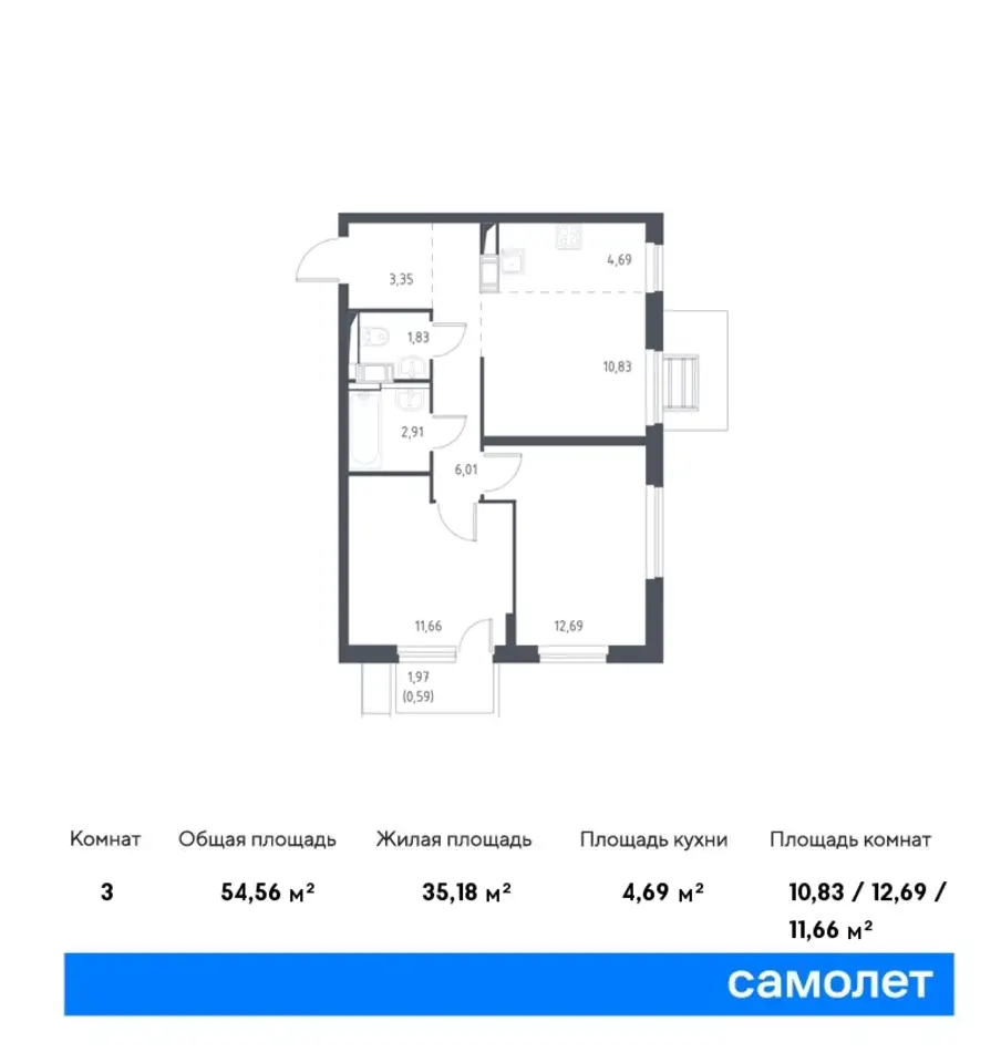 Студия, 22,81 м², 9 эт., ЖК Пригород Лесное, фотография 1