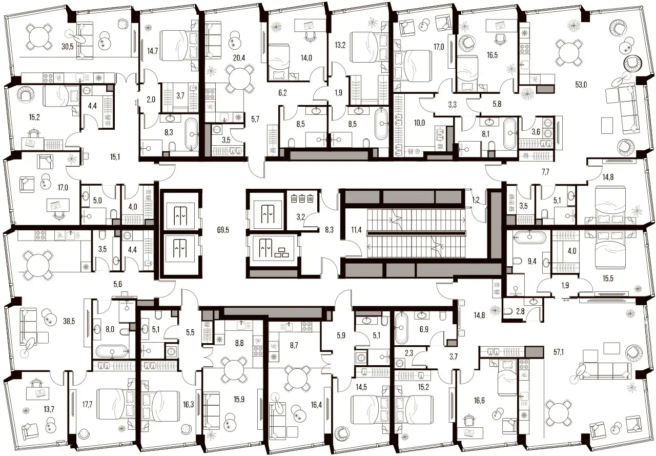 2-х комнатная квартира, 51,10 м², 29 эт., ЖК HIGH LIFE Летниковская 11, Хай Лайф, фотография 2