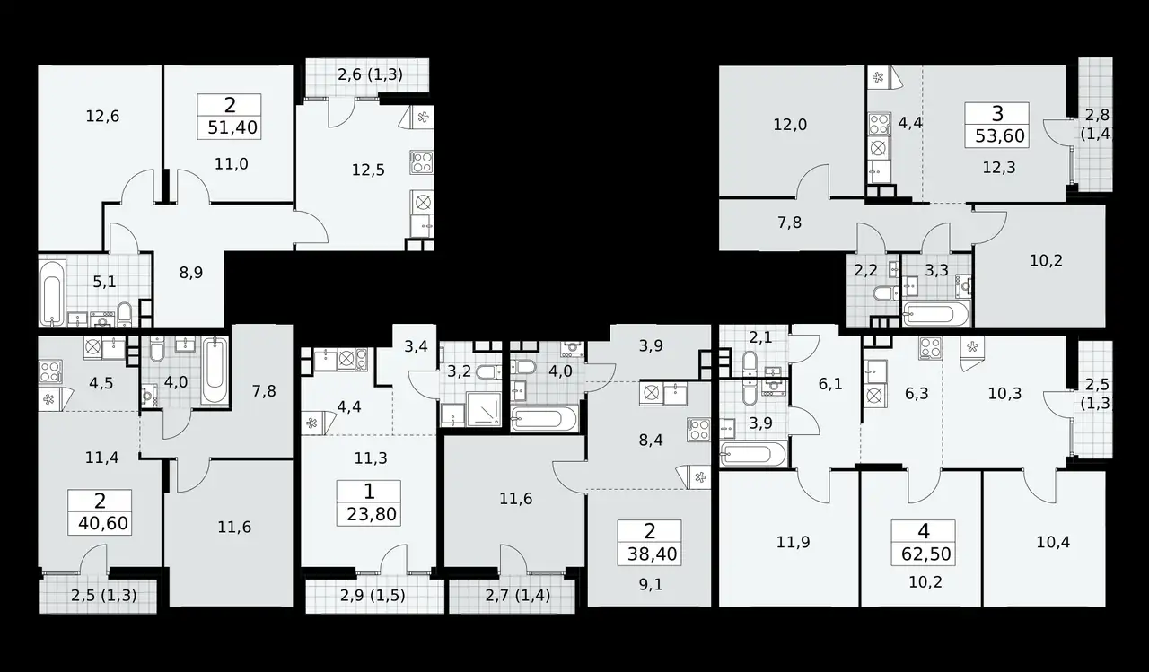 2-х комнатная квартира, 53,20 м², 8 эт., ЖК Деснаречье, фотография 1