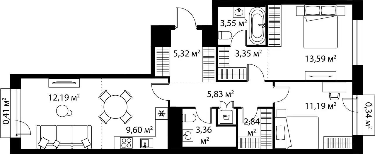 3-х комнатная квартира, 71,57 м², 8 эт., ЖК Life-Варшавская, Лайф-Варшавская, фотография 1