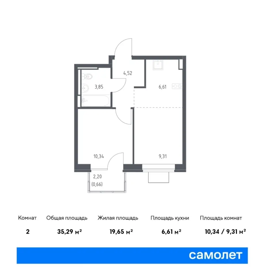 3-х комнатная квартира, 52,74 м², 8 эт., ЖК Богдановский Лес, фотография 1