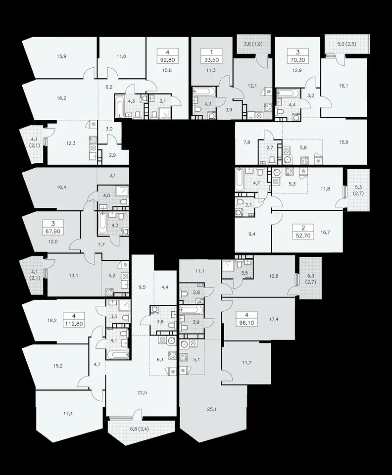 3-х комнатная квартира, 96,10 м², 18 эт., ЖК Дзен кварталы, фотография 1