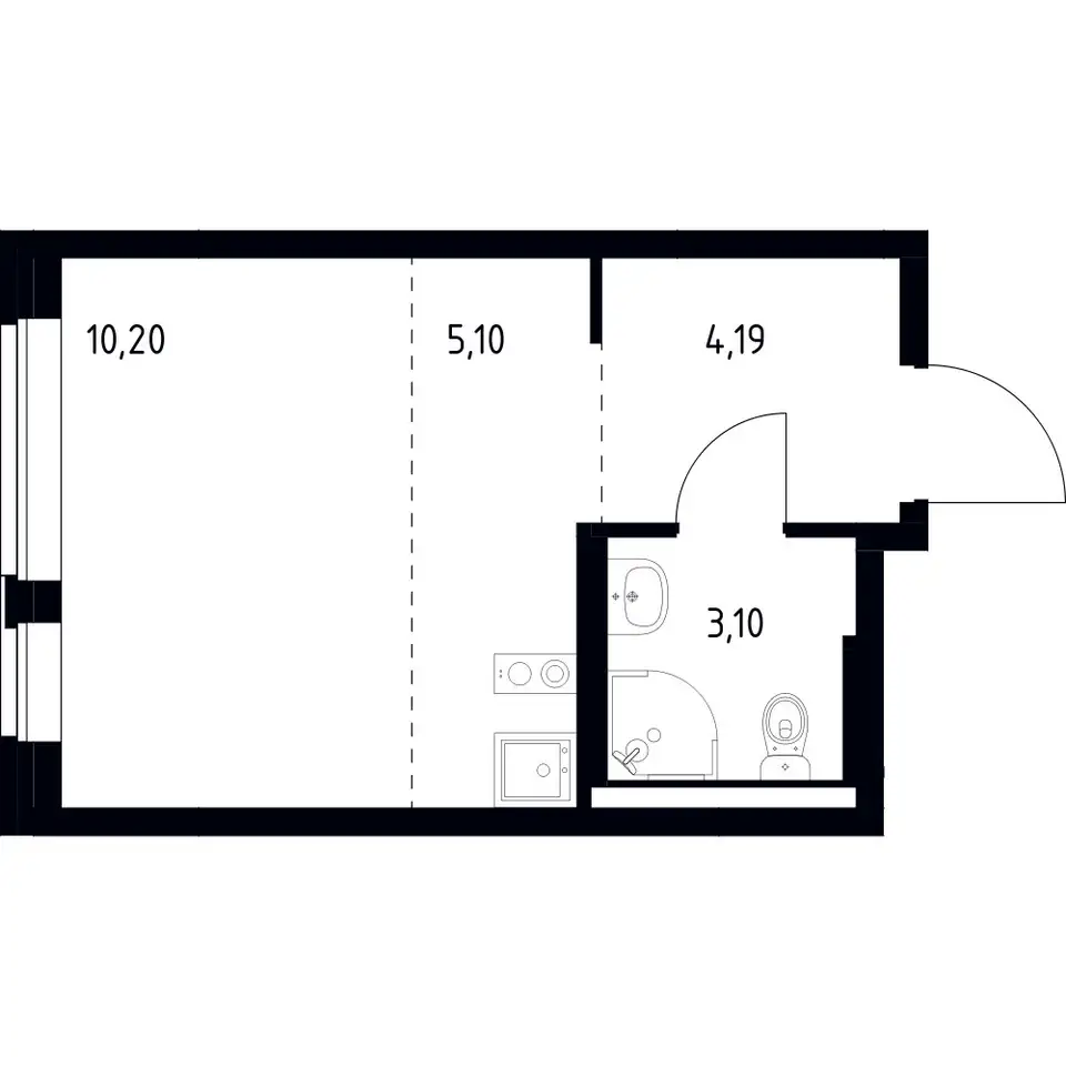 Студия, 22,59 м², 4 эт., ЖК Новое Видное, фотография 1