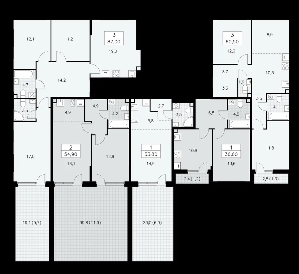 2-х комнатная квартира, 87,00 м², 2 эт., ЖК Бунинские Кварталы, фотография 2