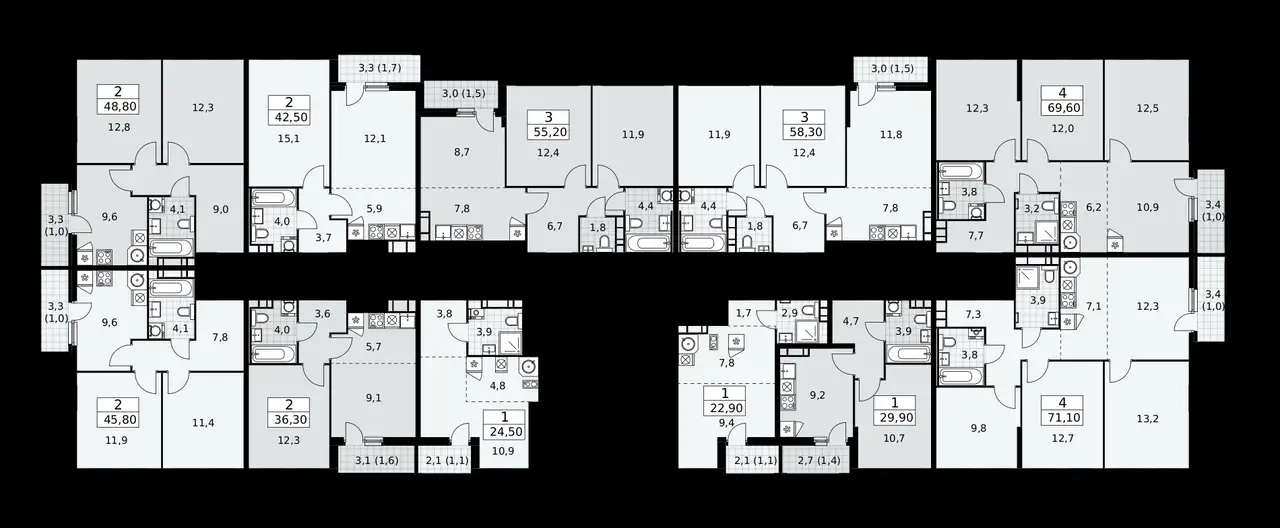 2-х комнатная квартира, 45,80 м², 7 эт., ЖК Скандинавия, фотография 1