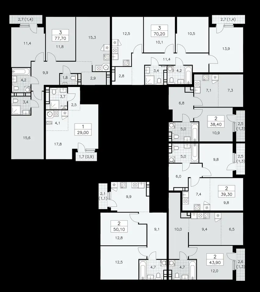 3-х комнатная квартира, 77,70 м², 10 эт., ЖК Прокшино, фотография 2