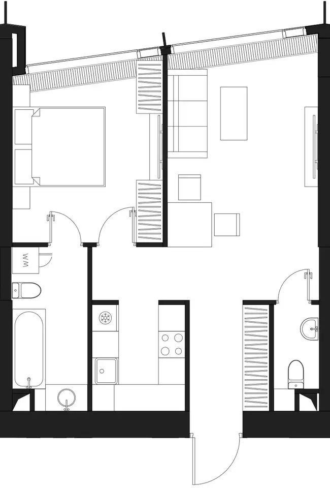 1-но комнатная квартира, 54,36 м², 24 эт., ЖК Дом Дау, фотография 1