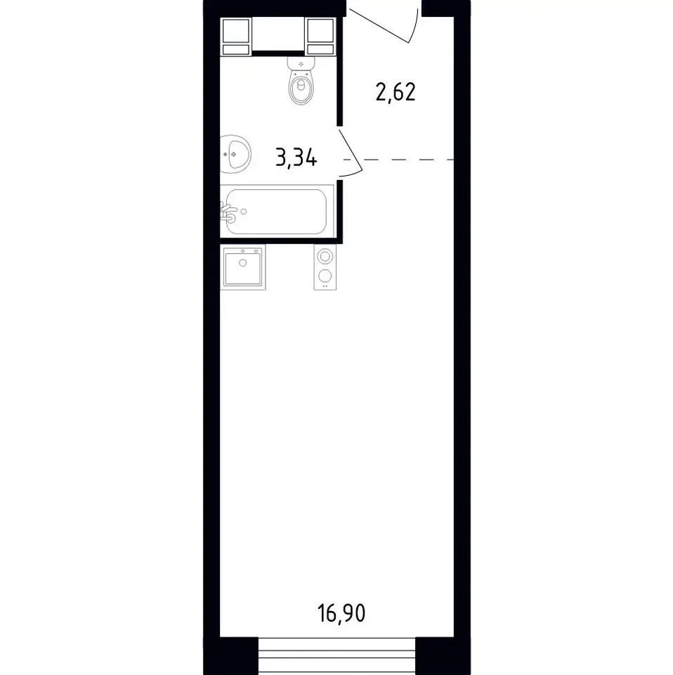 Студия, 22,86 м², 19 эт., ЖК Пятницкое 58, фотография 1