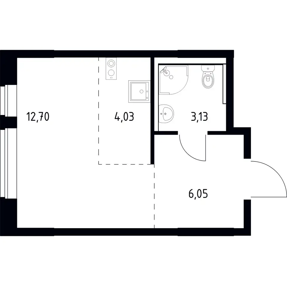 Студия, 25,91 м², 6 эт., ЖК Квартал Марьино, фотография 1