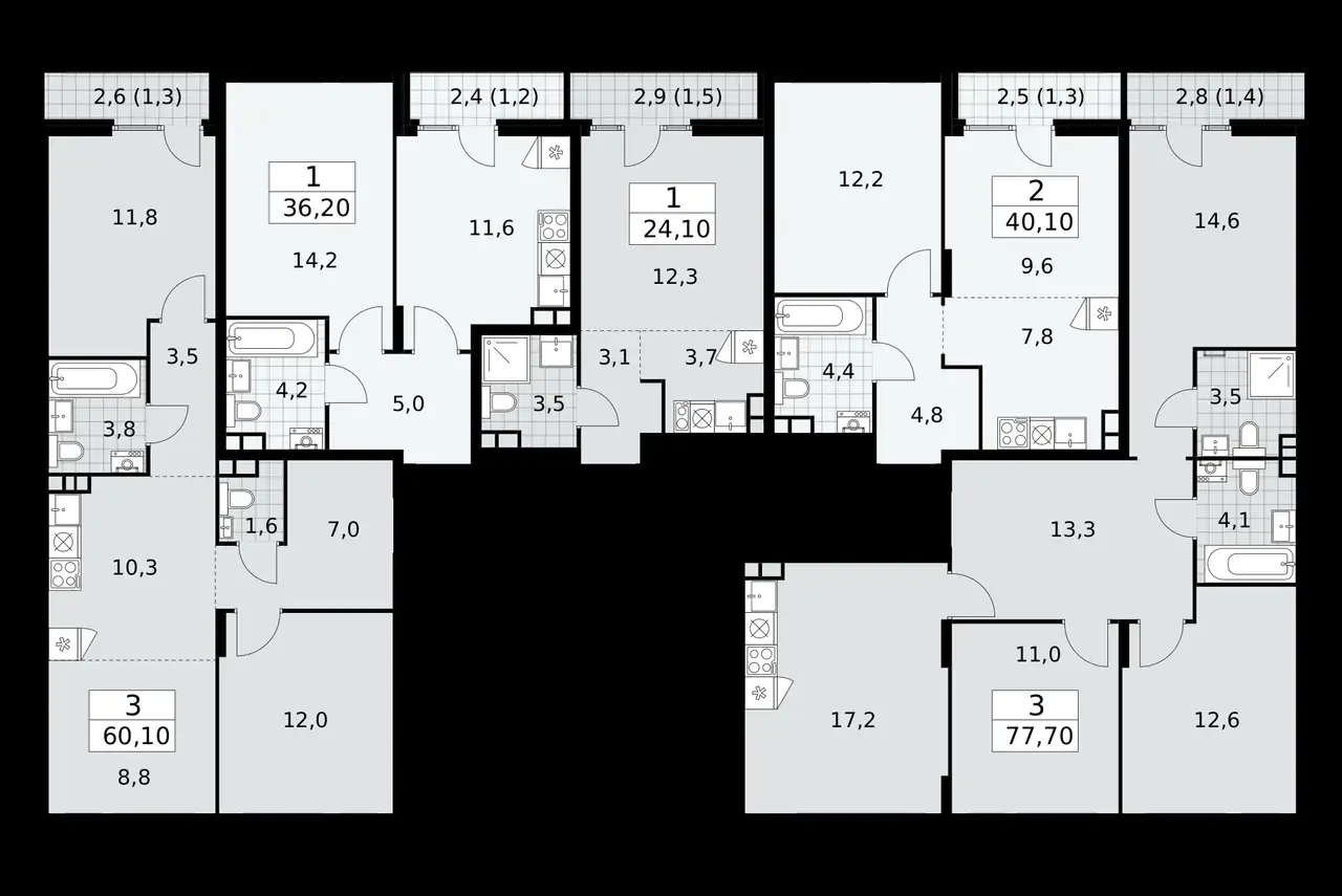 1-но комнатная квартира, 40,10 м², 5 эт., ЖК Деснаречье, фотография 1