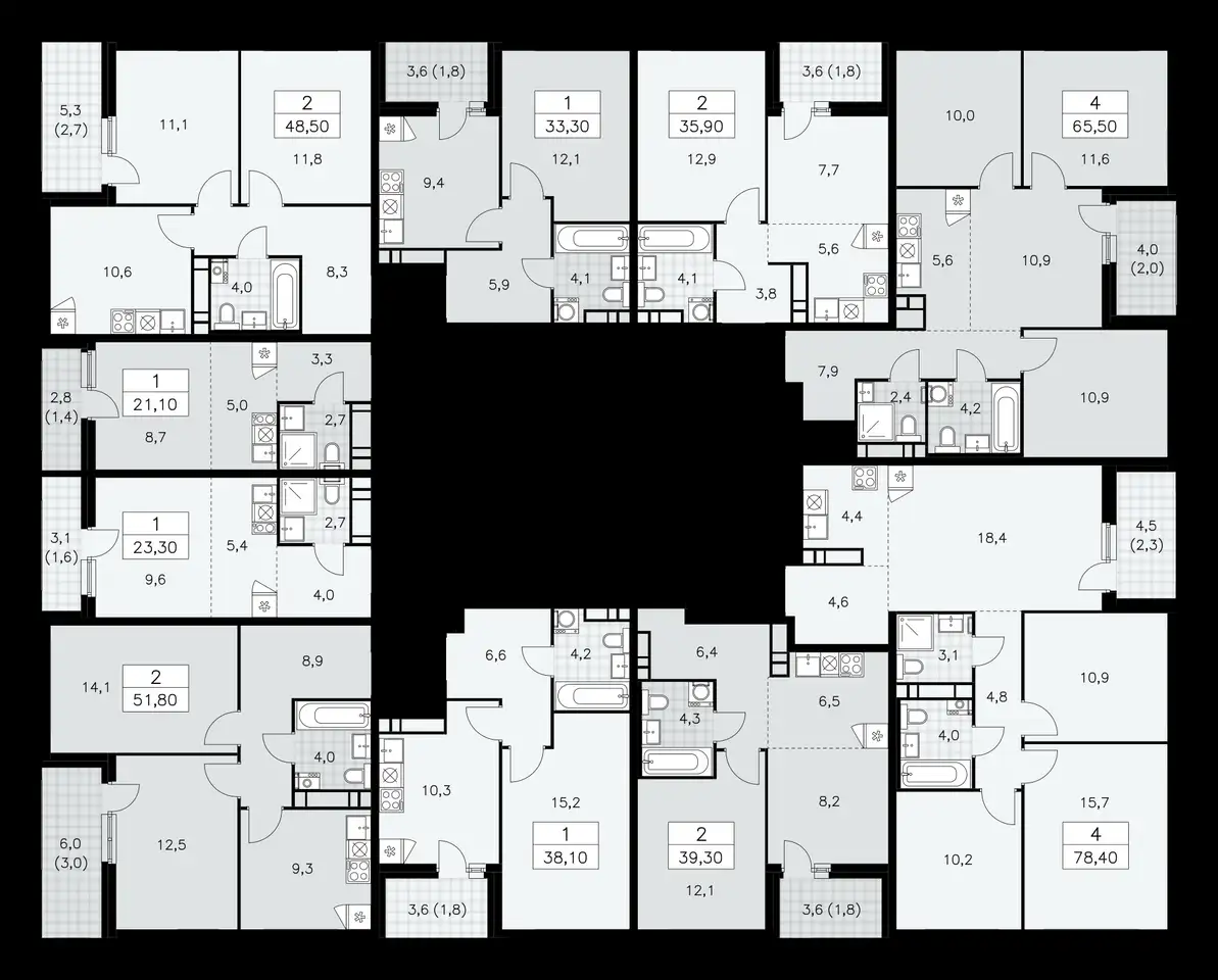2-х комнатная квартира, 51,80 м², 16 эт., ЖК Дзен кварталы, фотография 1
