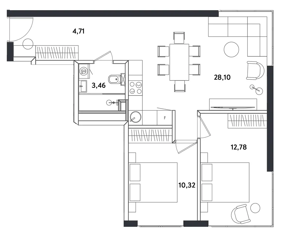 3-х комнатная квартира, 60,56 м², 19 эт., ЖК Измайловский парк, фотография 1