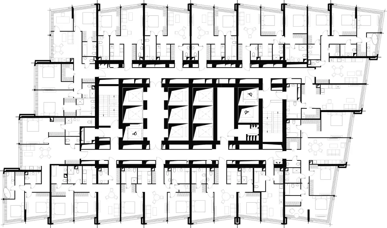 1-но комнатная квартира, 54,36 м², 24 эт., ЖК Дом Дау, фотография 2