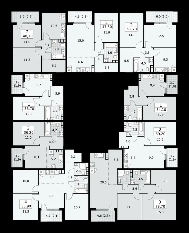 2-х комнатная квартира, 48,70 м², 11 эт., ЖК Бунинские Кварталы, фотография 1