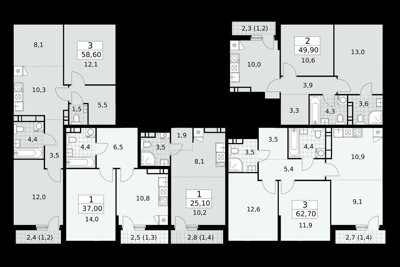 1-но комнатная квартира, 37,00 м², 12 эт., ЖК Бунинские Кварталы, фотография 1