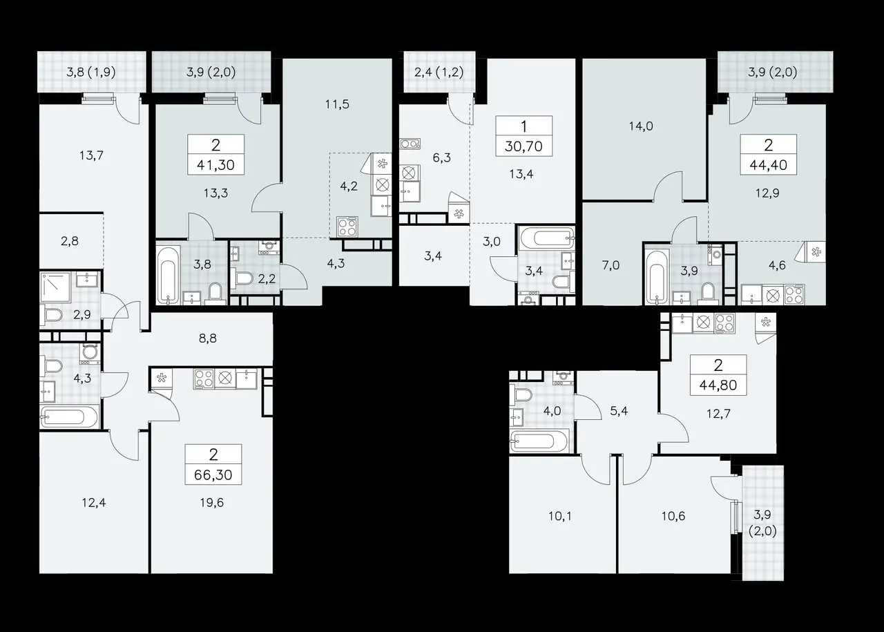 2-х комнатная квартира, 41,30 м², 12 эт., ЖК Дзен кварталы, фотография 1