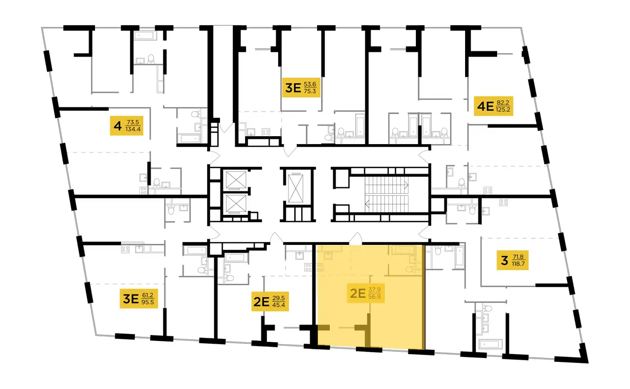 2-х комнатная квартира, 56,60 м², 29 эт., ЖК КутузовGRAD II, КутузовГРАД II, фотография 2