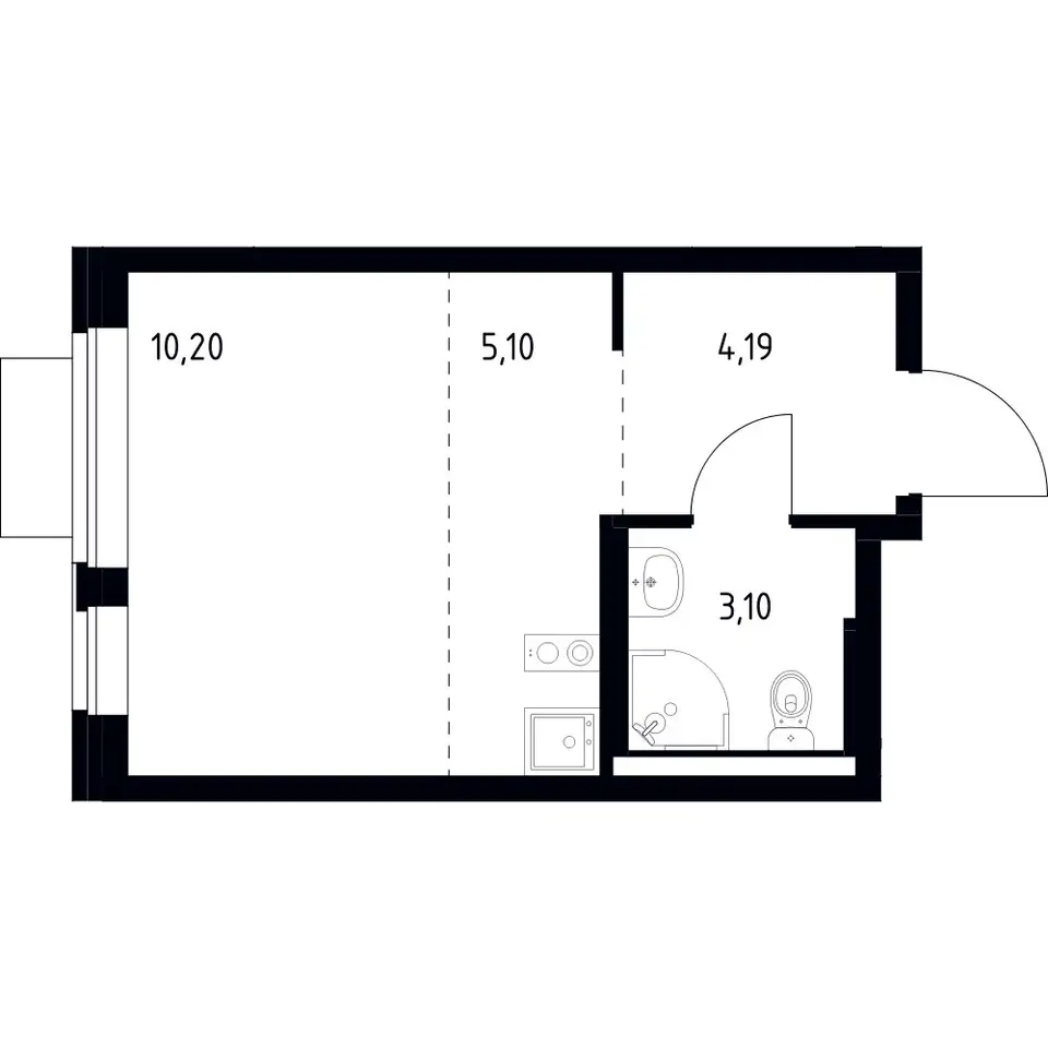 Студия, 22,59 м², 13 эт., ЖК Новое Видное, фотография 1