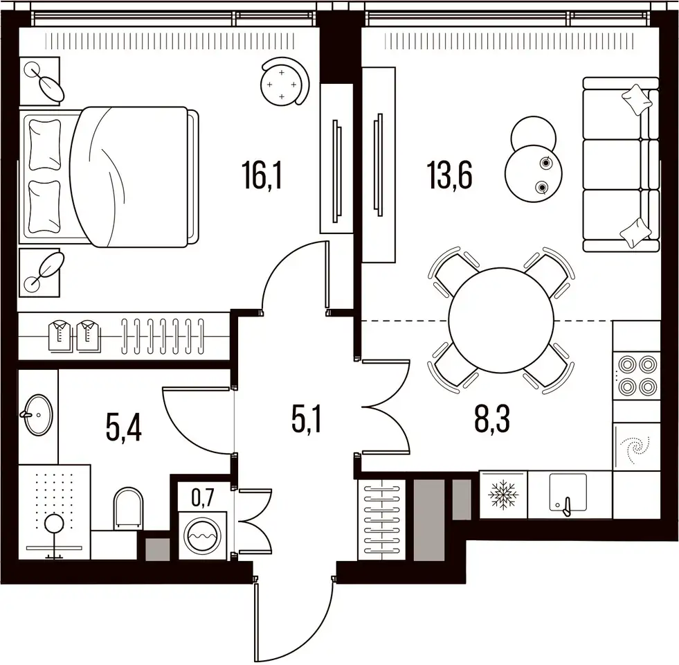 2-х комнатная квартира, 49,20 м², 10 эт., ЖК HIGH LIFE Летниковская 11, Хай Лайф, фотография 1