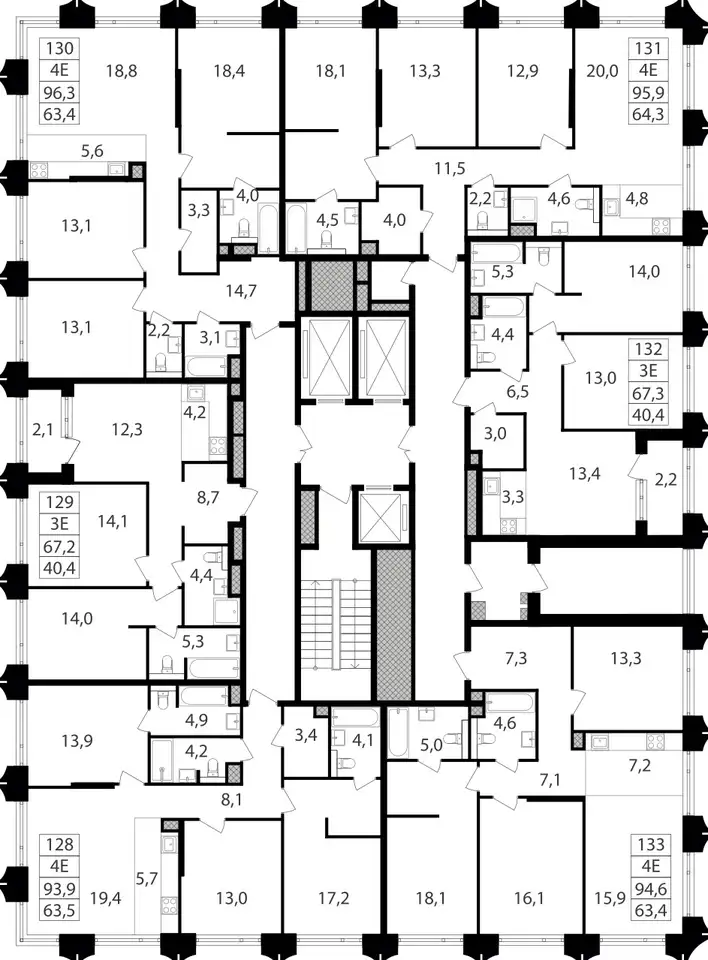 3-х комнатная квартира, 65,10 м², 23 эт., ЖК Петровский парк 2, фотография 1