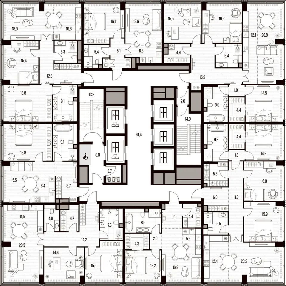 2-х комнатная квартира, 49,20 м², 10 эт., ЖК HIGH LIFE Летниковская 11, Хай Лайф, фотография 2