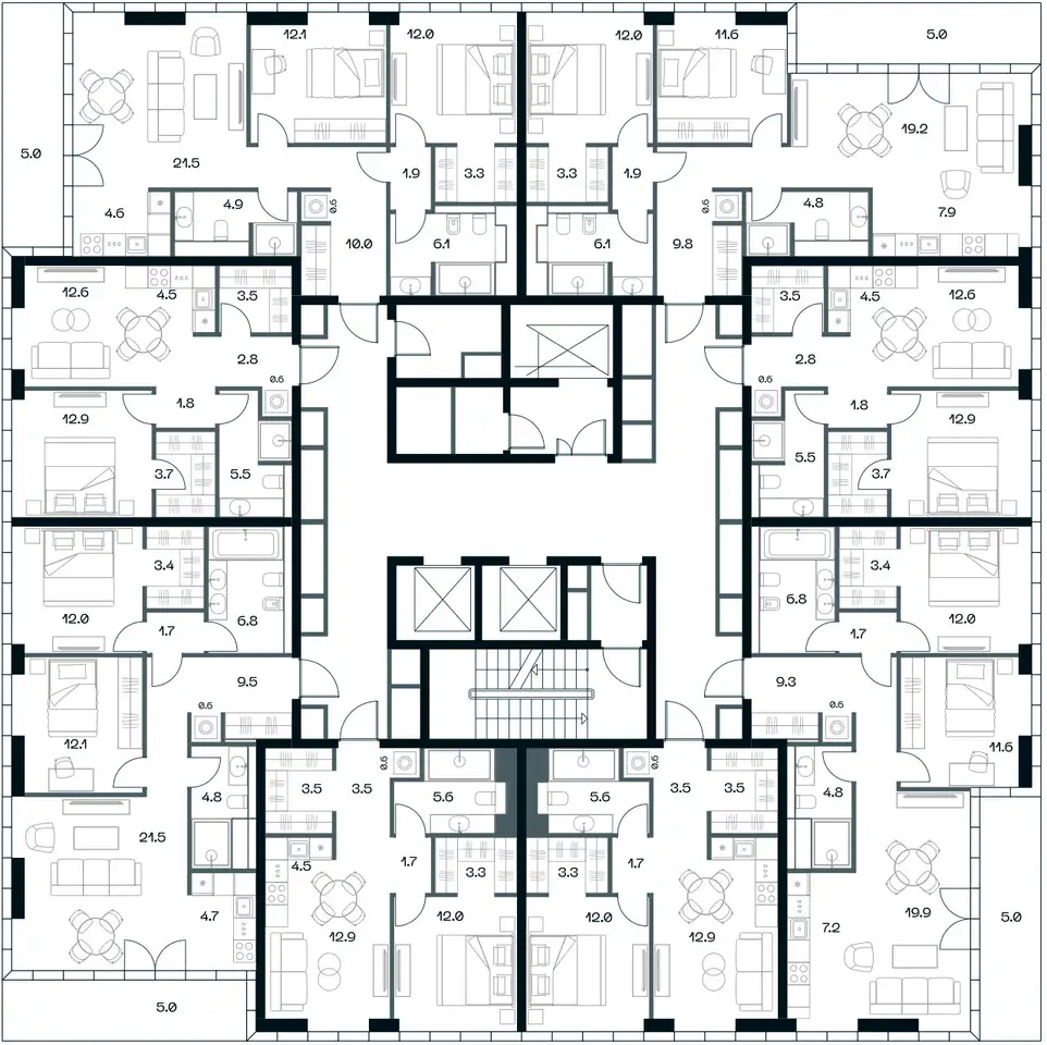 3-х комнатная квартира, 84,50 м², 9 эт., ЖК Opus, Опус, фотография 2