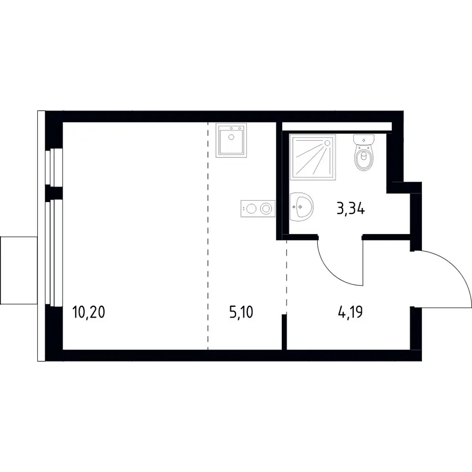 Студия, 22,83 м², 2 эт., ЖК Горки Парк, фотография 1
