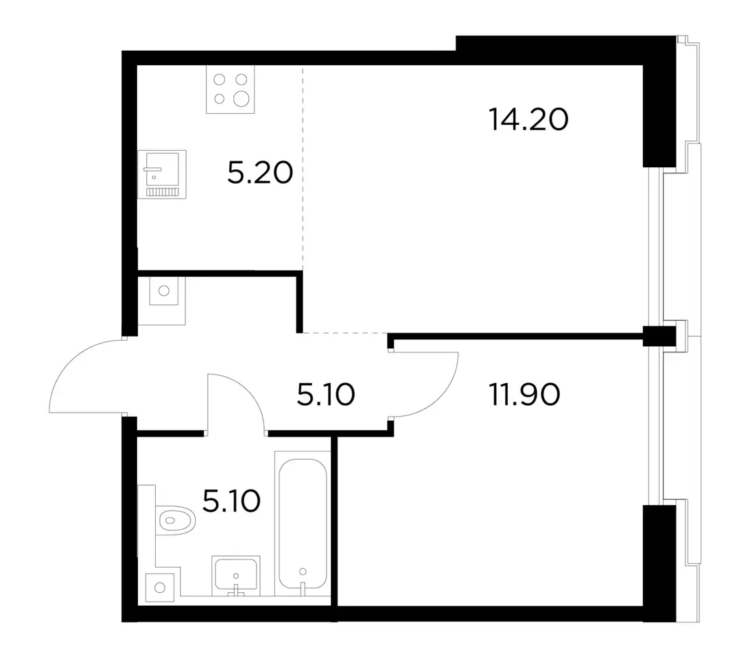 2-х комнатная квартира, 41,50 м², 8 эт., ЖК INJOY, Инжой, фотография 1