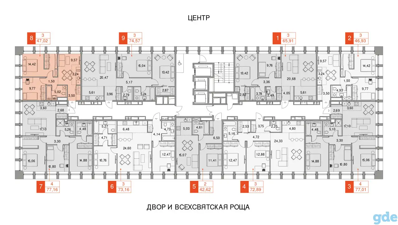 Продам апартаменты, 65,00 м², 18 эт., ЖК Baires, Байрес, фотография 3