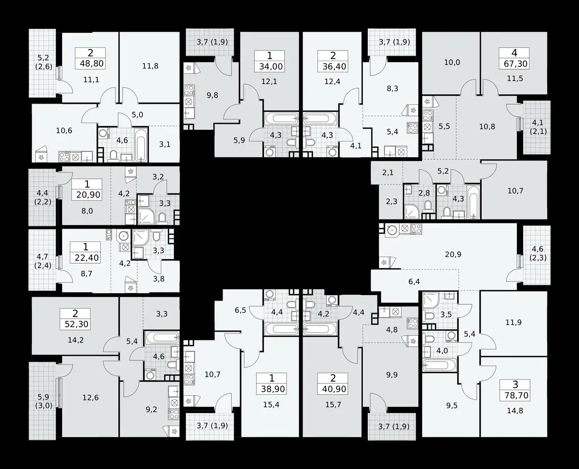 1-но комнатная квартира, 38,90 м², 3 эт., ЖК Бунинские Кварталы, фотография 1