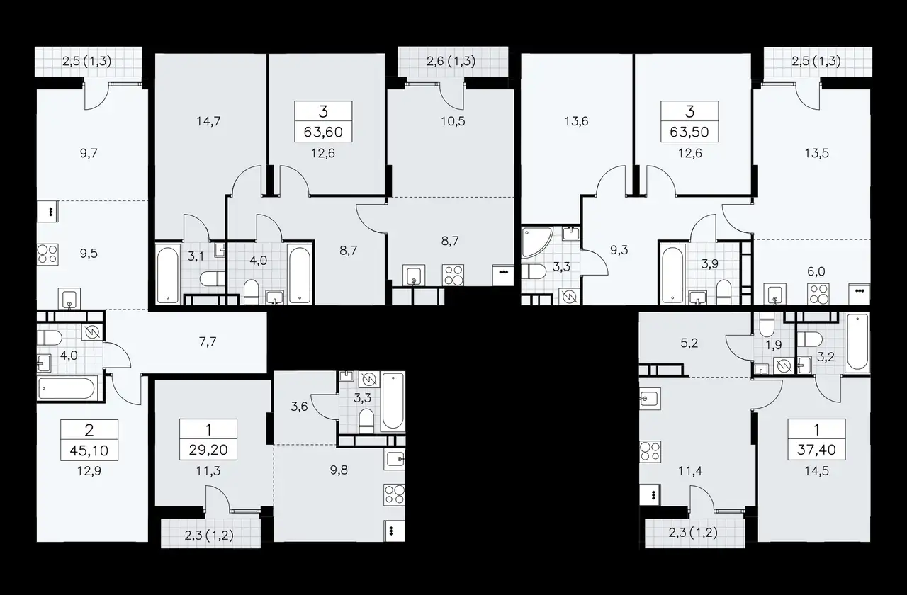 2-х комнатная квартира, 63,50 м², 9 эт., ЖК Дзен кварталы, фотография 2