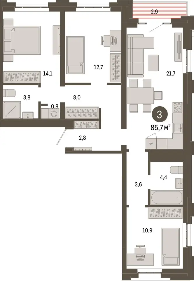 Студия, 85,70 м², 3 эт., ЖК Метроном, фотография 1