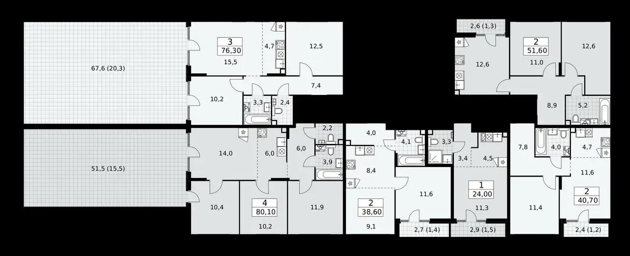 2-х комнатная квартира, 76,30 м², 2 эт., ЖК Деснаречье, фотография 1
