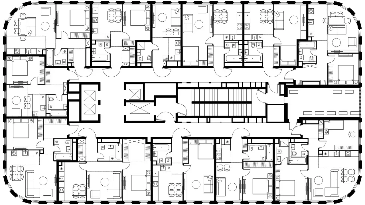 1-но комнатная квартира, 37,40 м², 32 эт., ЖК Level Нижегородская, Левел Нижегородская, фотография 2