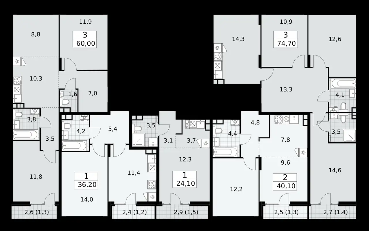 3-х комнатная квартира, 74,20 м², 8 эт., ЖК Деснаречье, фотография 1