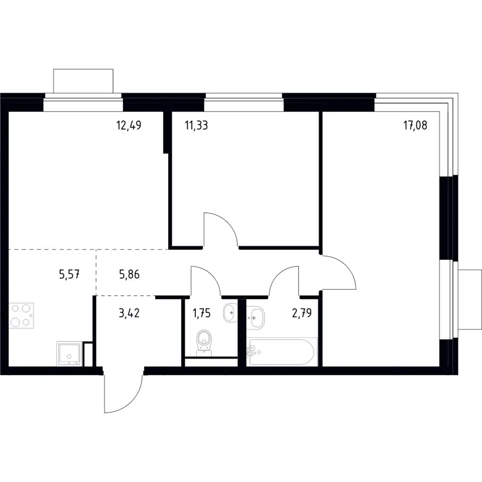 3-х комнатная квартира, 60,29 м², 12 эт., ЖК Новое Видное, фотография 1