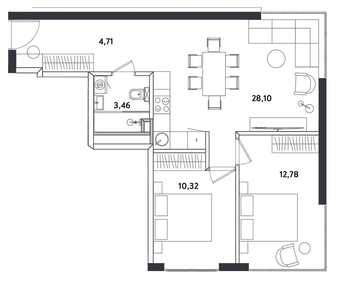 3-х комнатная квартира, 60,56 м², 4 эт., ЖК Измайловский парк, фотография 1
