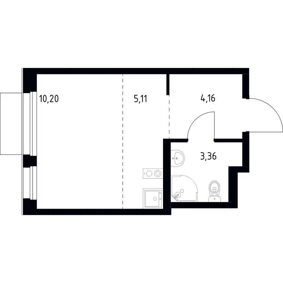 Студия, 22,83 м², 10 эт., ЖК Новое Внуково, фотография 1