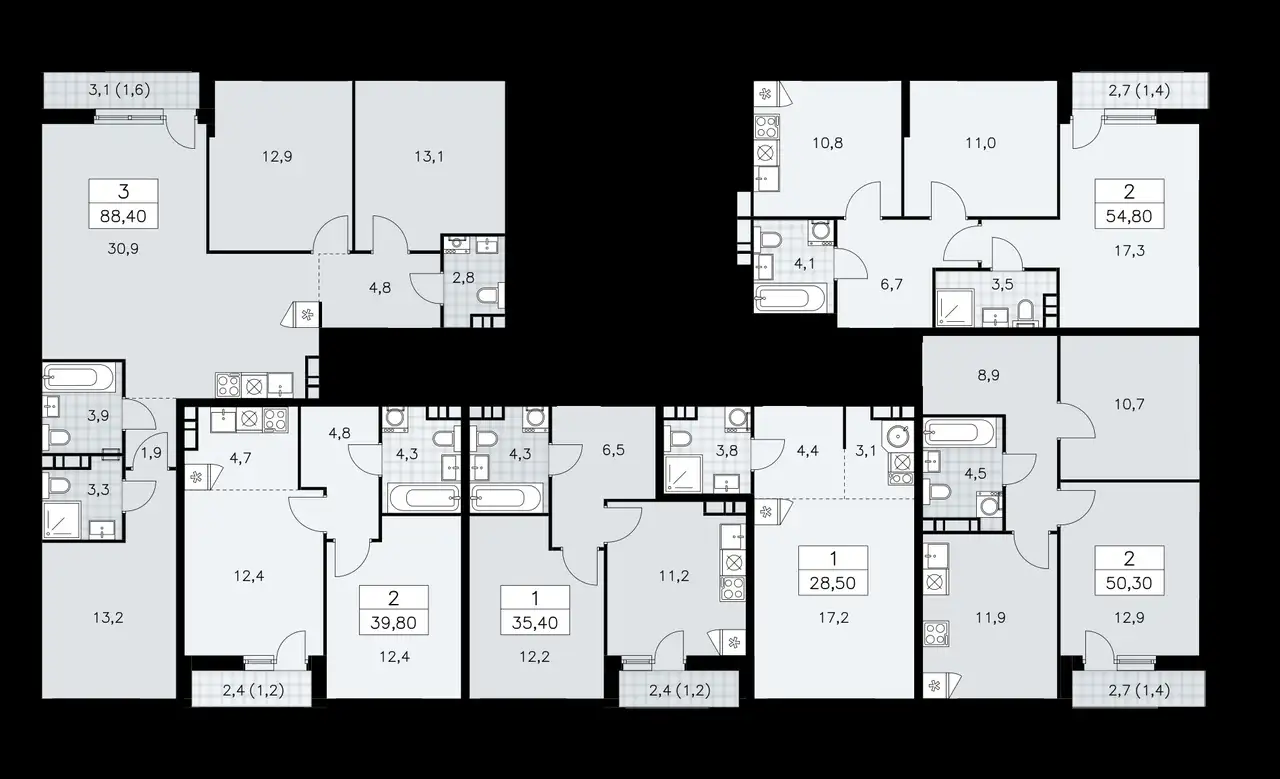 1-но комнатная квартира, 35,40 м², 4 эт., ЖК Бунинские Кварталы, фотография 1