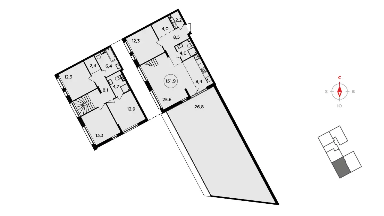 Продам дуплекс, Проектируемый проезд № 7029, к. 4.4, фотография 1