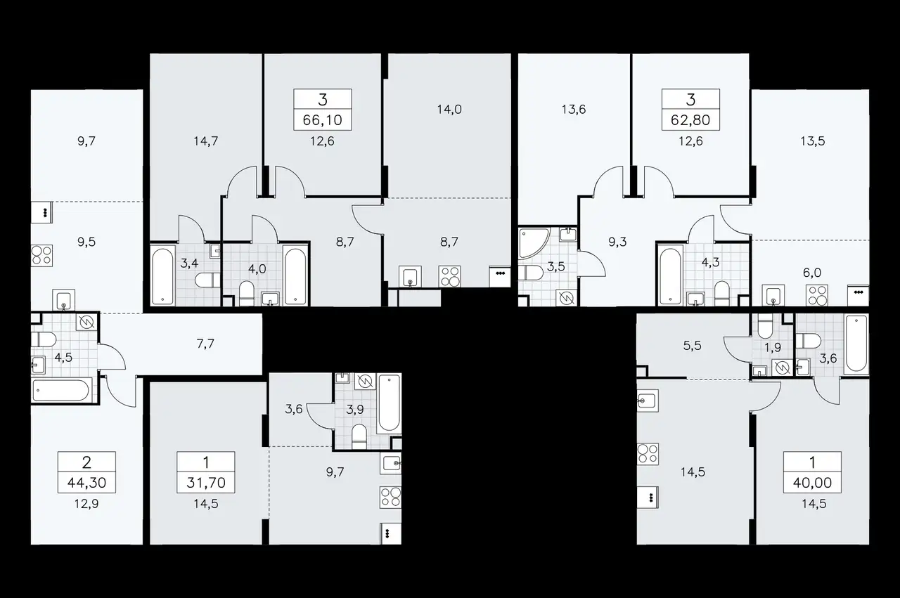 2-х комнатная квартира, 62,80 м², 2 эт., ЖК Дзен кварталы, фотография 2