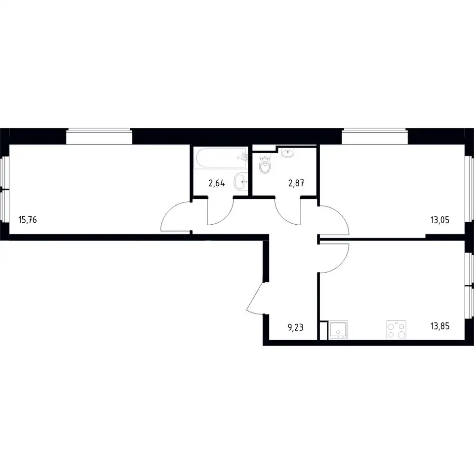 2-х комнатная квартира, 57,40 м², 8 эт., ЖК Остафьево, фотография 1