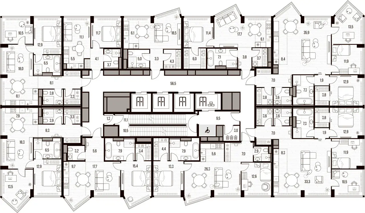 3-х комнатная квартира, 71,30 м², 16 эт., ЖК HIGH LIFE Летниковская 11, Хай Лайф, фотография 2