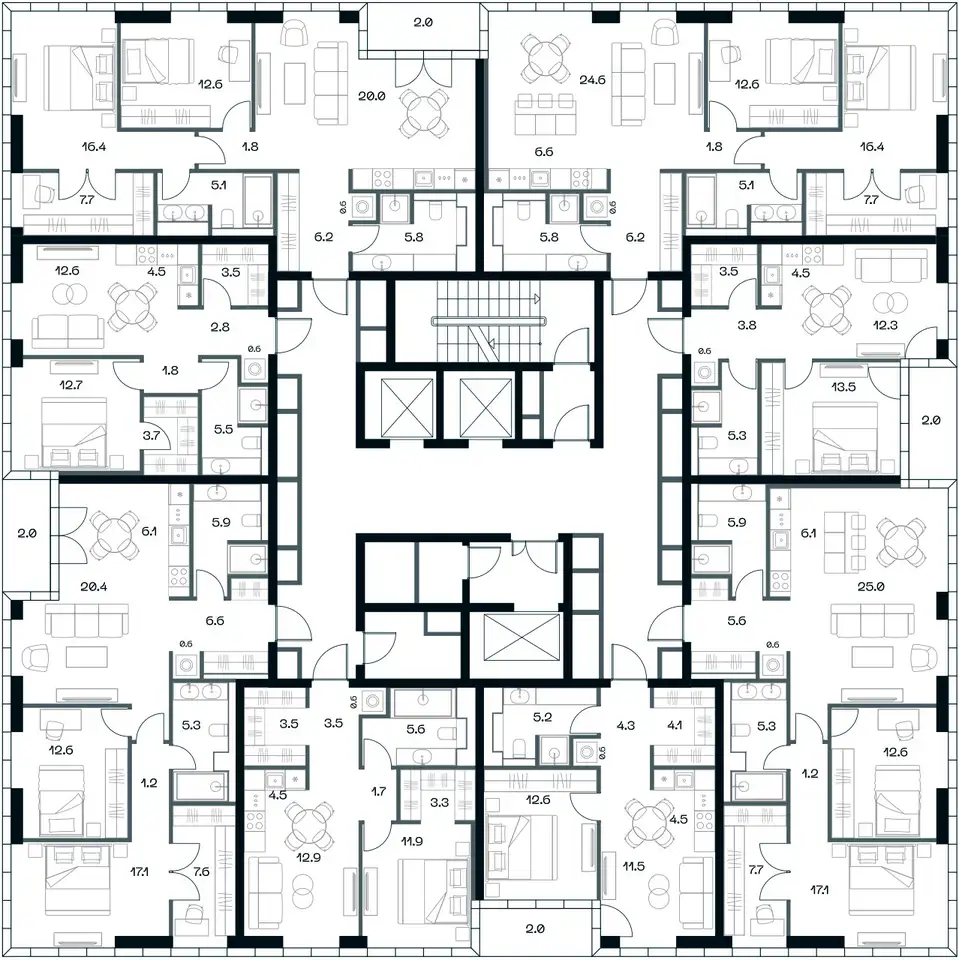 3-х комнатная квартира, 87,40 м², 8 эт., ЖК SHIFT, фотография 2