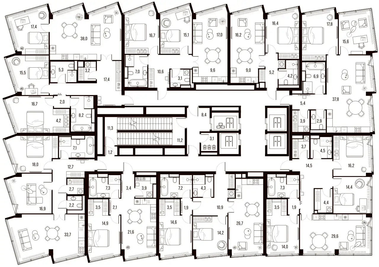 3-х комнатная квартира, 79,10 м², 23 эт., ЖК HIGH LIFE Летниковская 11, Хай Лайф, фотография 2