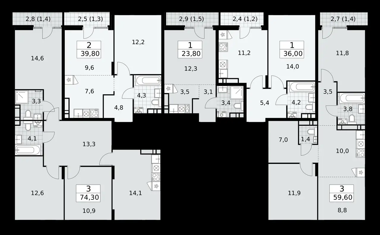 3-х комнатная квартира, 74,30 м², 10 эт., ЖК Деснаречье, фотография 1